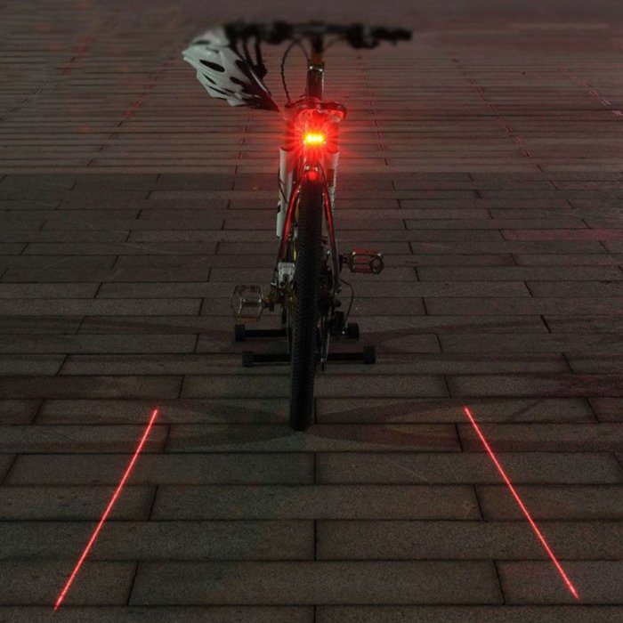 Bicycle lamp with laser