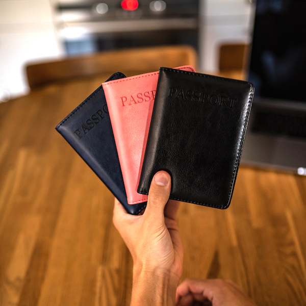 Passport holder in leather