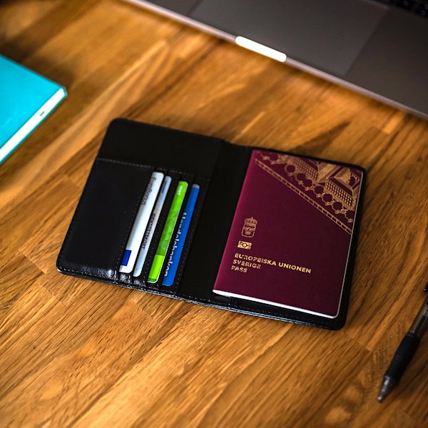 Passport holder in leather