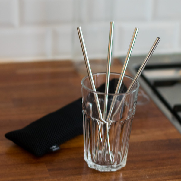 Straws in metal (4 pcs)